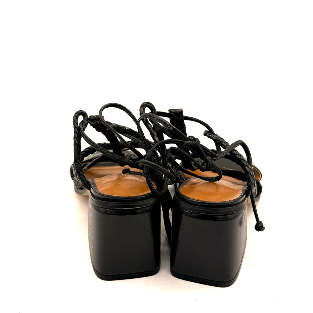 H by Halston Black Braided Heeled Sandals - Picture 7 of 8